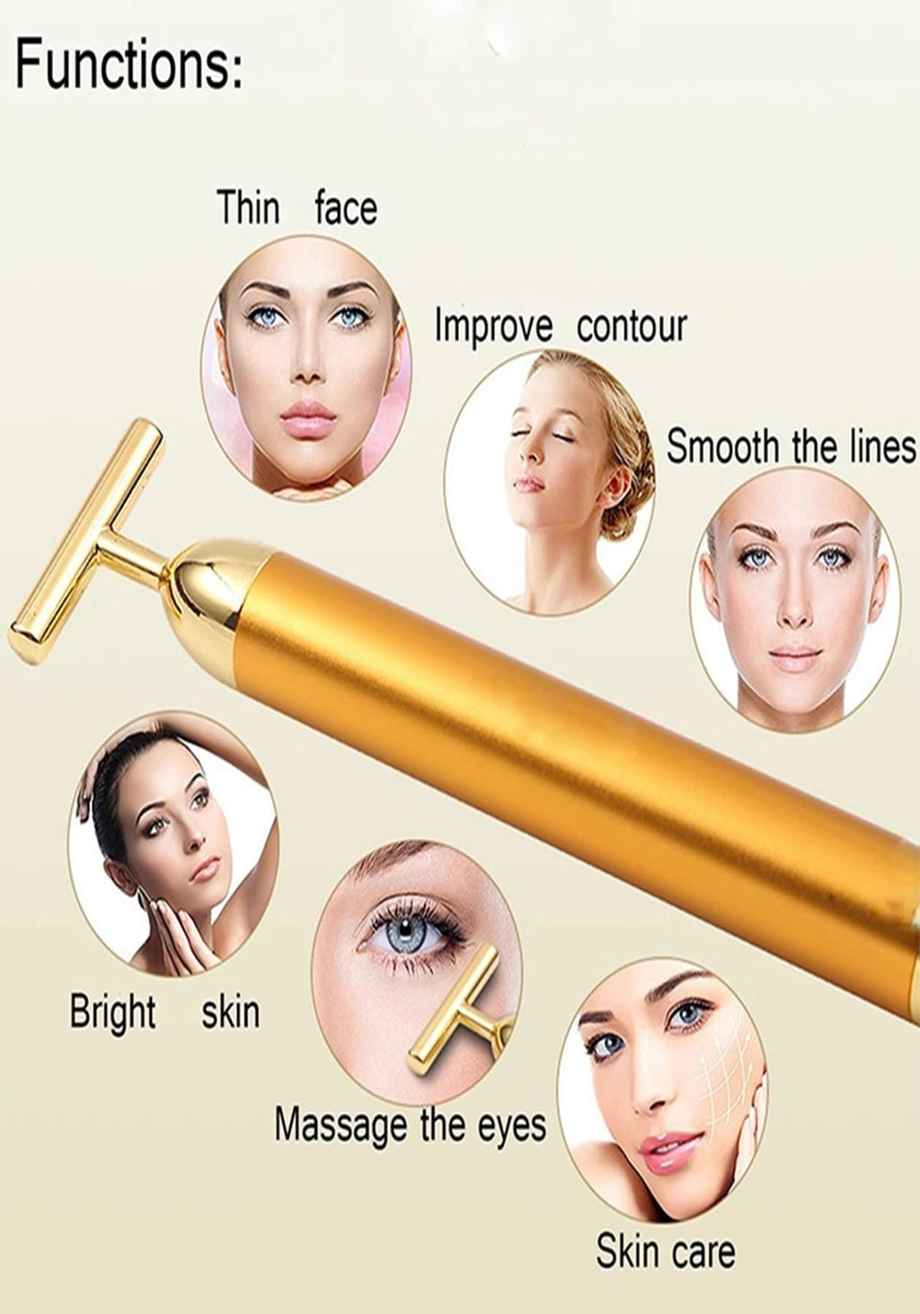 T-Shape Face Massager Beauty Bar — Facial Lifting & Skin Care Tool